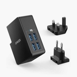 Anker PowerPort 4 Lite EU ES FR ES+ UK plug Black in Offline Packaging V3 A2042L11