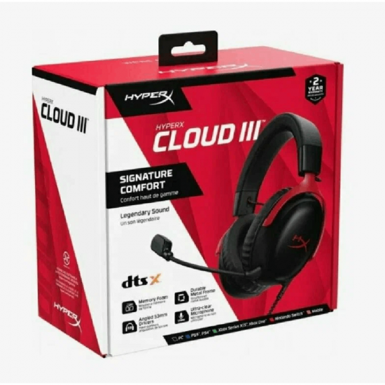 HyperX Cloud III Gaming Headset 727A9AA oyun qulaqlığı (qara-qırmızı)