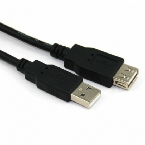 VCOM USB AM–AF 2.0 1.5 m qara kabel CU202-B-1.5